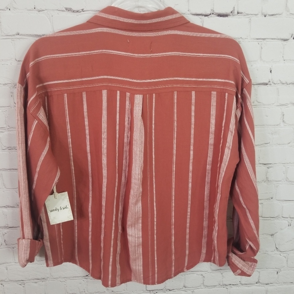 Sandy & Sid striped button down shirt NWT size L - Picture 3 of 6